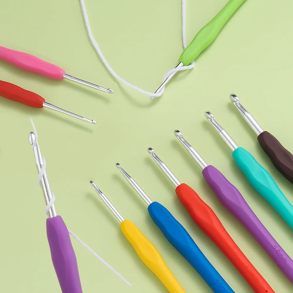 1 pz/lotto Uncinetti Manico In Gomma Uncinetti Manico In Gomma Colorata Maniglia di Lavoro A Maglia Ergonomia Maniglia Gioielli FAI DA TE Che Fanno Uncinetto
