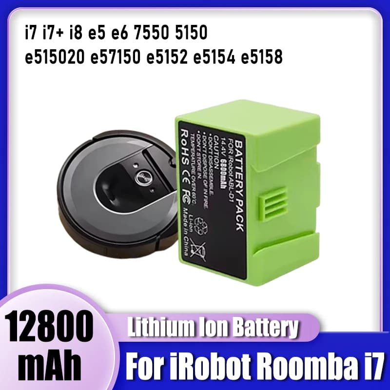 For iRobot Roomba e and i series robot vacuum cleaners 14.4V 12800mAh battery i7+e5 7150 7550 i3 3150 i3+3550 i4 4150 i4+4624864