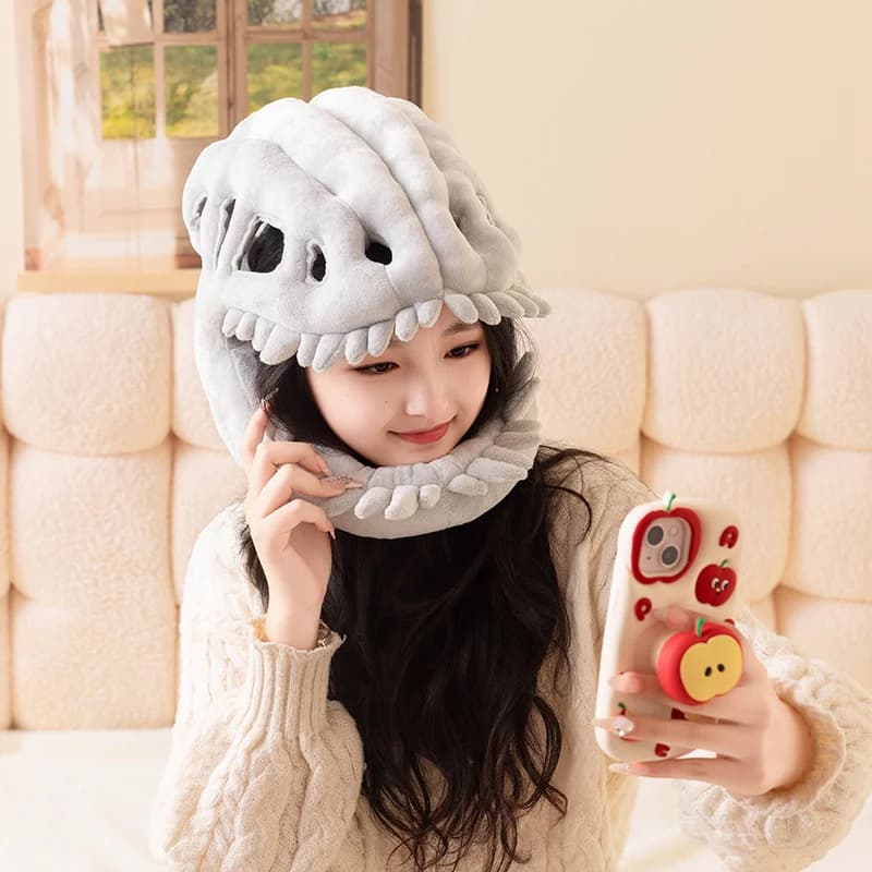 75/115cm Funny Dinosaur Head Cap Creative Tyrannosaurus Exoskeleton Plush Toys Soft Stuffed Animal Dino Parent Kid Costume Props