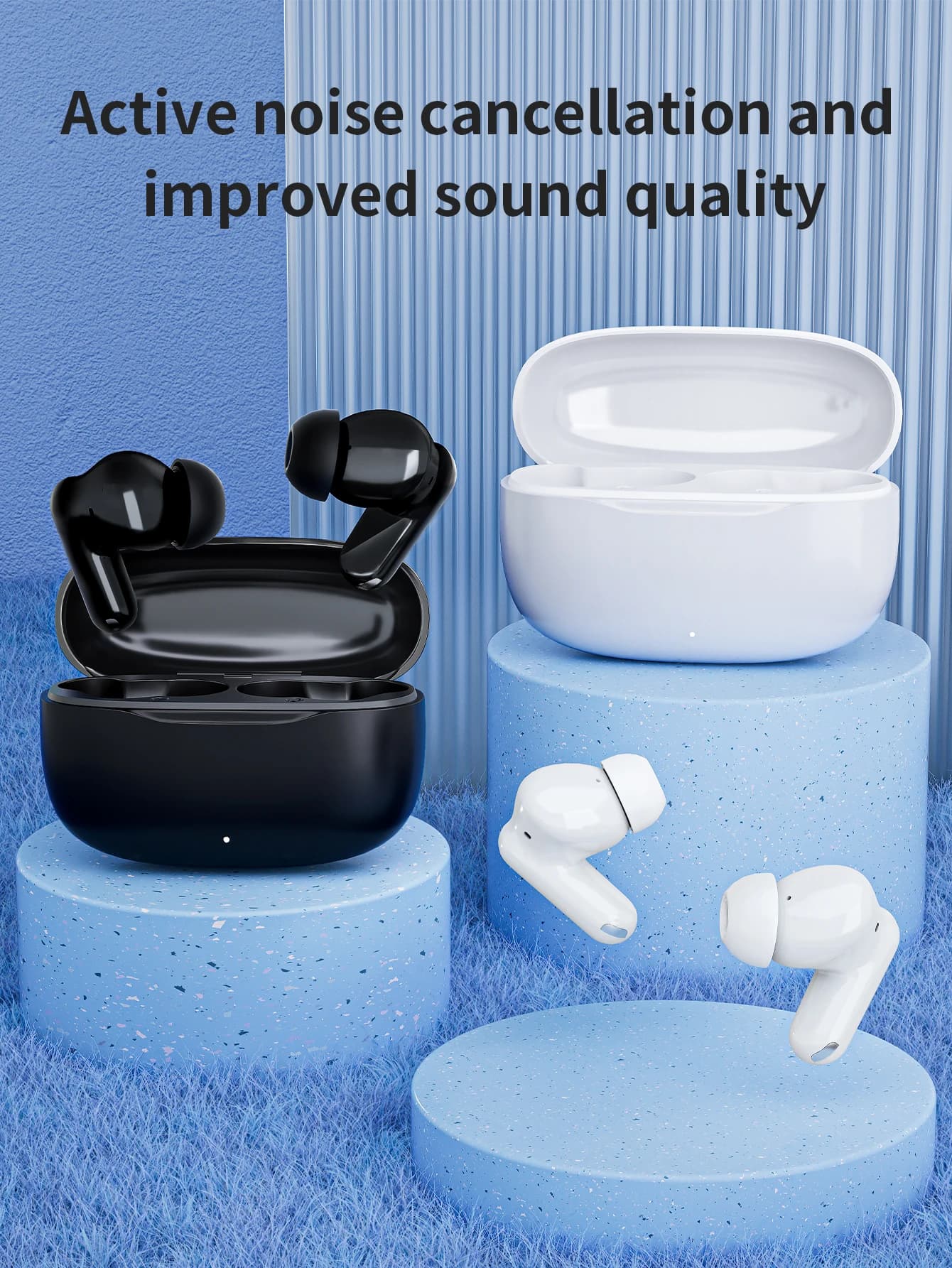Auricolari Wireless, Display LED Doppio, 48 Ore di Riproduzione, Impermeabili IPX4, Chiamate Nitide con Microfono, Cuffie In-Ear Senza Fili
