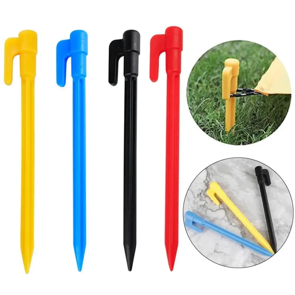 10pcsTent pegs Plastic Tent Stake 5 Colors Tent Pegs Outdoor Nails Camping Tent Accessories