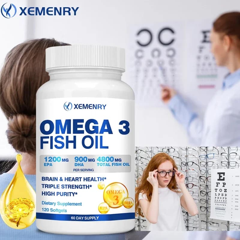 Omega 3 fish oil supplement with triple resistance: captured and sustainable fish oil vitamins with EPA DHA