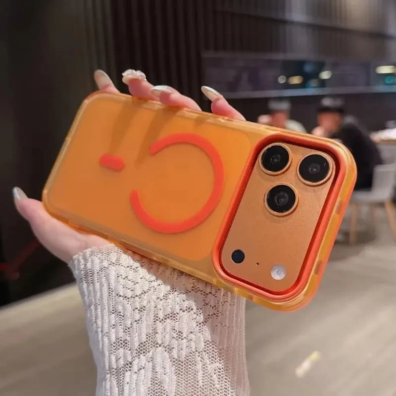 Aurora Frosted Translucent For Magsafe Magnetic Alloy Lens Phone Case For iPhone 17 16 15 14 Pro Max Candy Color Anti-drop Cover