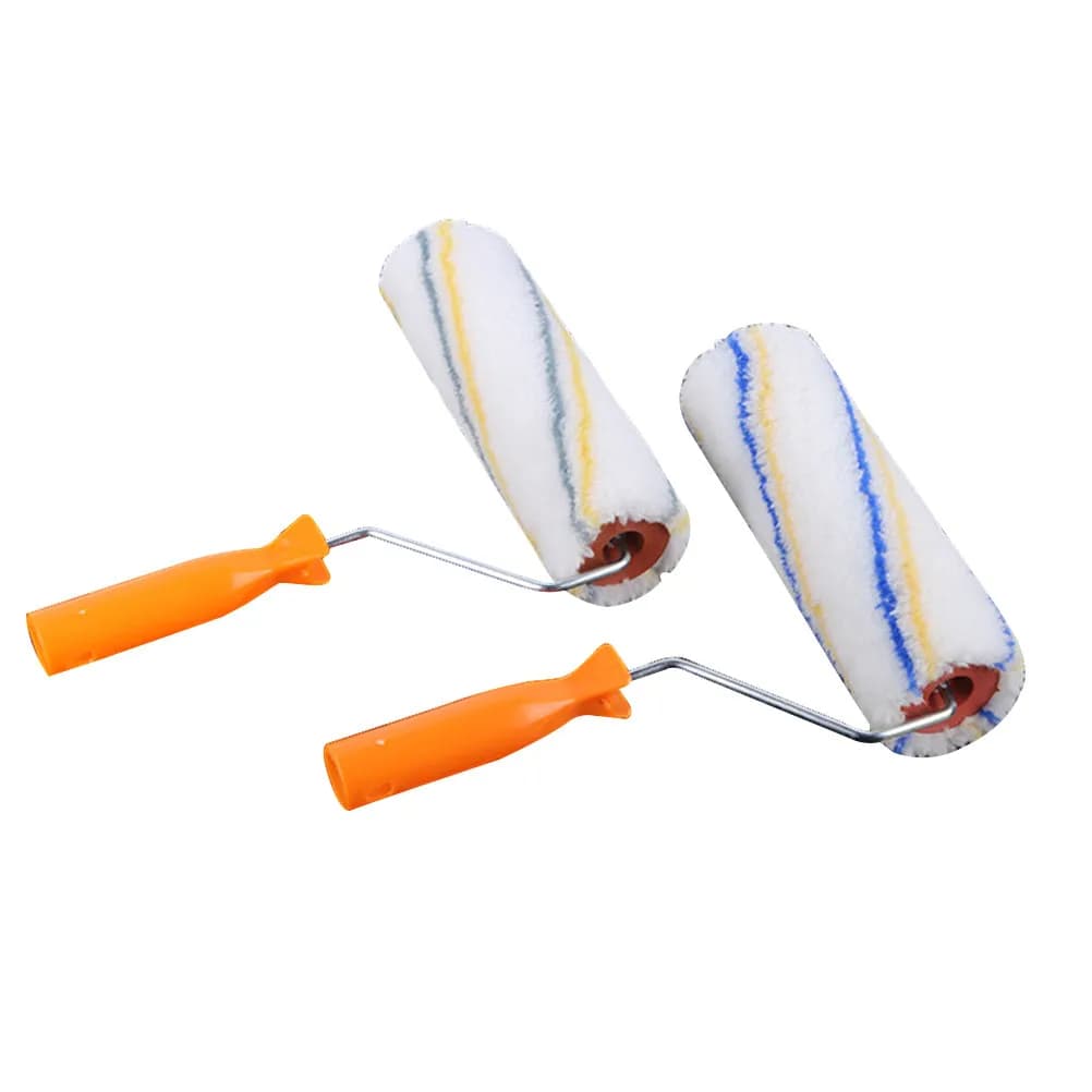 2Pcs Oil Paint Roller Covers Shed Resistant Lint Free Washable Reusable Paint Roller Brush Set for Walls Ceilings Smooth Finish