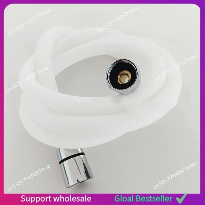 Tubo flessibile per doccia A38M in silicone con angolo regolabile di 1,5 m, disponibile in cromo, spazzolato, bianco e oro.