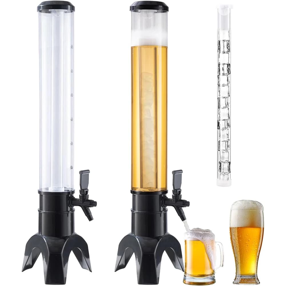 Beverage dispenser with 3 liters beer dispenser with faucet and ice hose Dispenser for table liqueurs Transparent beverage dispenser for bar parties