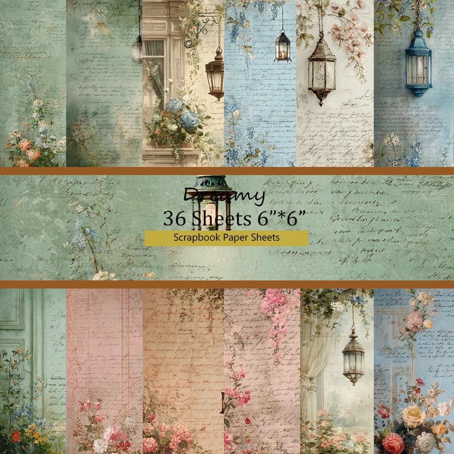 36 Sheets Scrapbooking Paper 6"x6": Hand-Drawn Whimsy Creatures for Origami, Scrapbooking & Playful DIY Decor – Craft Set