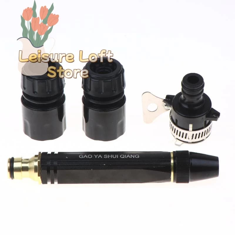 Powerful High Pressure Handheld Water Jet Ergonomic Soft Grip Plastic Metal Material for Window Cleaning Garden Hose Attachment