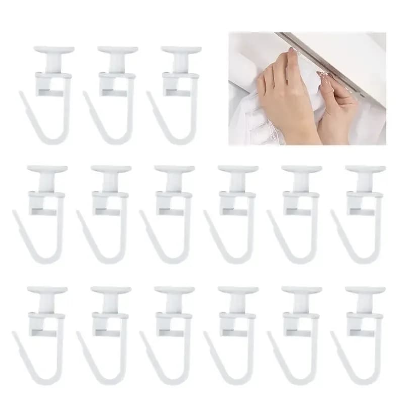 50/100 pezzi binario per tende cursore muto gancio per tende in plastica camera tenda da doccia gancio per appendere parti di ricambio per tende