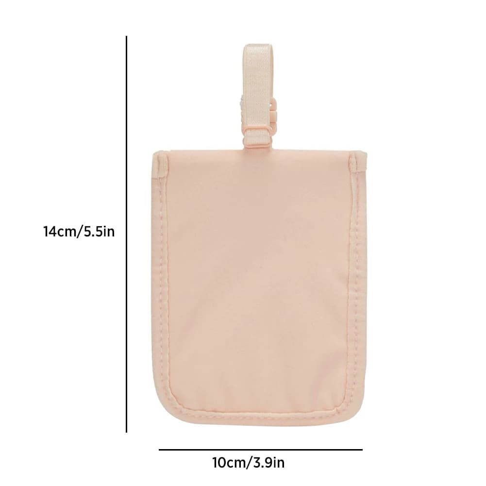 Women Pouch Solid Color Hidden Bra Wallet Flap Clasp Travel Bra Wallet Pickpocket Belt Cotton for Money Valuables