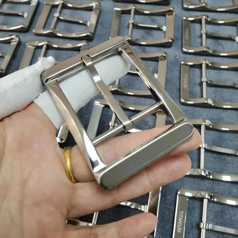 High Quality Pure Titanium Belt Buckles Lightweight Durable 39.5mm Solid Metal Pin Buckles for Men's Belts