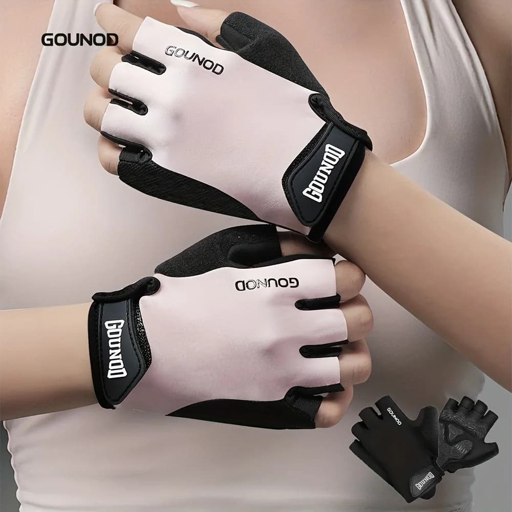 2-piece cycling and gym gloves: weight lifting, boxing, anti-slip and breathable training gloves with wrist, hook closure and adjustable ring