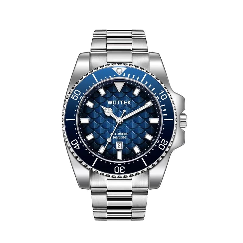 Orologio Meccanico Automatico da Uomo Serie Submariner con Diametro 40mm Spessore 13mm Luminoso e Calendario Cassa in Acciaio 3ATM