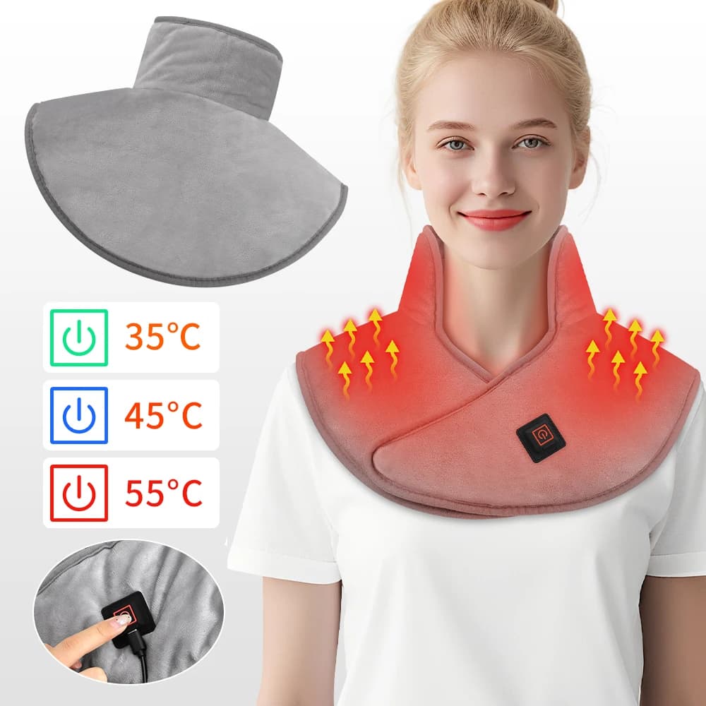 Riscaldamento elettrico Spalla Collo Imbottitura Avvolgimento cervicale 3 marce Compressa termica Scialle Coperta calda per il corpo della spalla posteriore per la casa