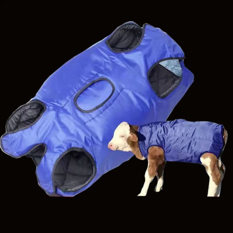 Gilet al polpaccio di mucca Cappotto di protezione dal freddo al polpaccio Tuta termica Cappotto in tessuto Oxford per bestiame Abbigliamento caldo al polpaccio antivento e impermeabile