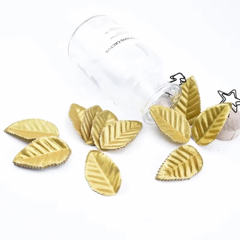 Artificial Plants Golden leaves Christmas Craft Silk Leaf Home Decoration Outdoor Wedding Party Holiday Wreath DIY Scrapbooking
