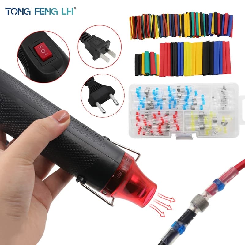 220V pistola termica ad aria calda Mini Kit di attrezzi per soffiatore regolabile a temperatura per tubi termoretraibili fai da te saldatura Wrap Stamp plastica gomma