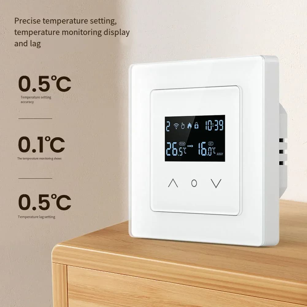Termostato Intelligente con Funzione di Blocco Bambini, Controllo della Temperatura Programmabile, Interruttore di Riscaldamento per Diverse Esigenze di Riscaldamento