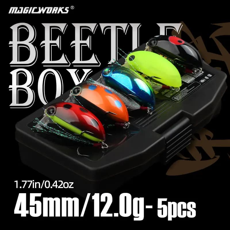 Magic Works Set di 5 Esche Crankbait, Esche Rigide Wobbler 45mm 12g, Crankbaits per Pesca di Persico e Trota, Esche Artificiali