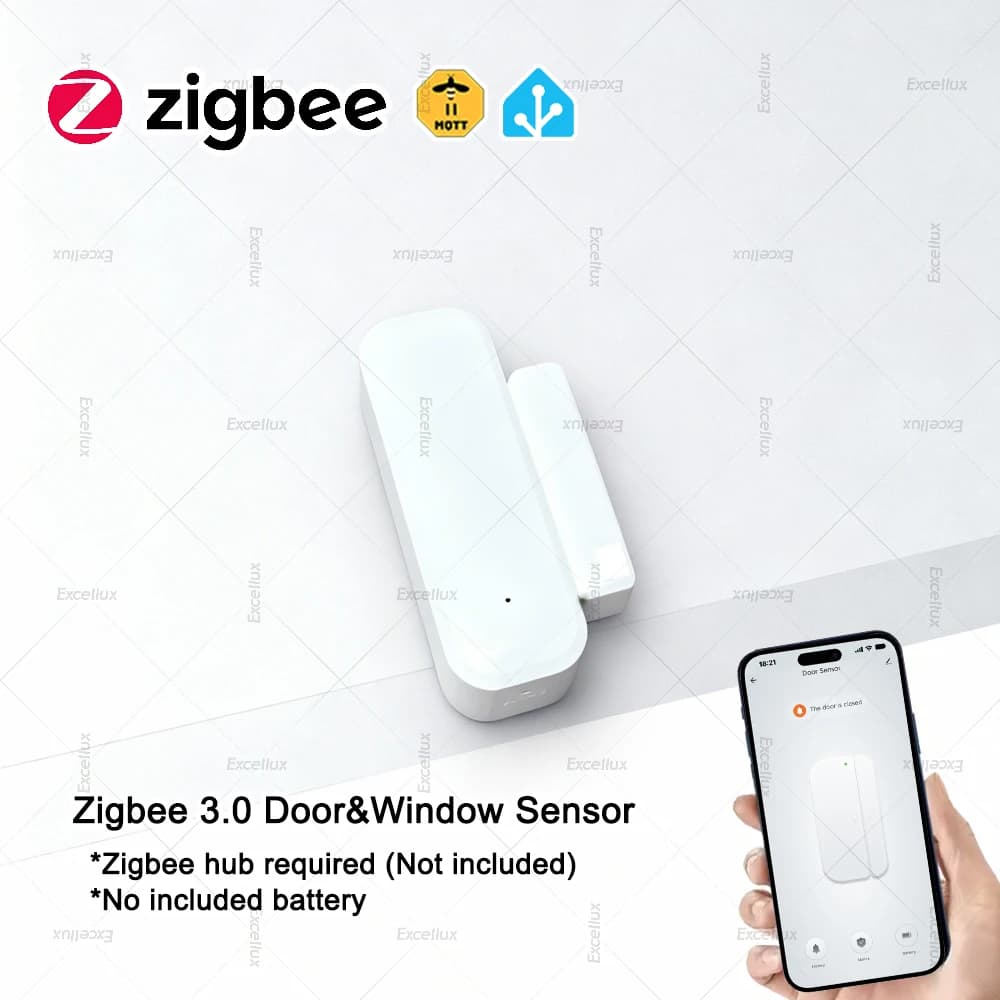 Smart ZigBee 3.0 Sensore per porte e finestre Protezione di sicurezza domestica intelligente Rilevatore di porte aperte e chiuse per Tuya Smart o Zigbee2MQTT