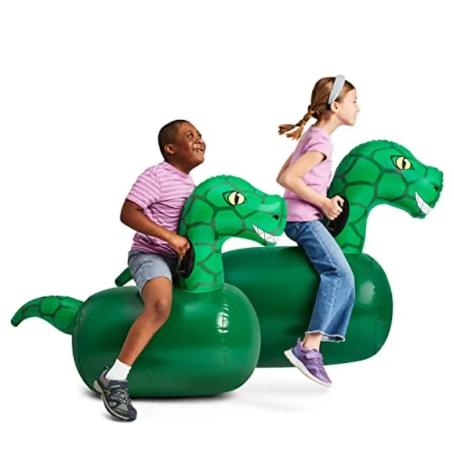 Hop N Go Giocattoli Gonfiabili a Forma di Dinosauro per Bambini dai 5 Anni in Su - Giocattoli Rimbalzanti a Forma di Animale per Giochi all'Aperto