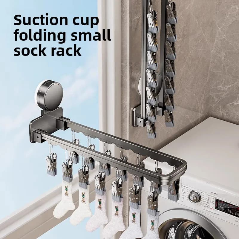 Suction cup rack with Multipli Clip for Socks, Seat for Socks