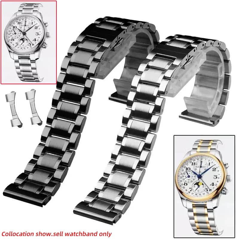 For Tag Heuer Tissot Seiko Stainless Steel Curved Watch Strap Men Chain 18 19 20mm 21mm 22mm 23mm 24mm Strap