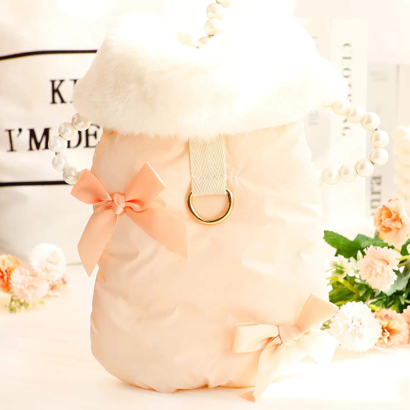 Cute Fashion Dog Clothes Autumn Winter Thick Princess Dress, Adorable Leash Cotton Coat Pet Apparel for Small Dogs Teddy