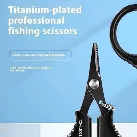 Pinze per forbici da pesca in acciaio inossidabile rivestite in titanio per tagliare pioli per taglierine a treccia in PE Accessori per attrezzi da pesca alla carpa