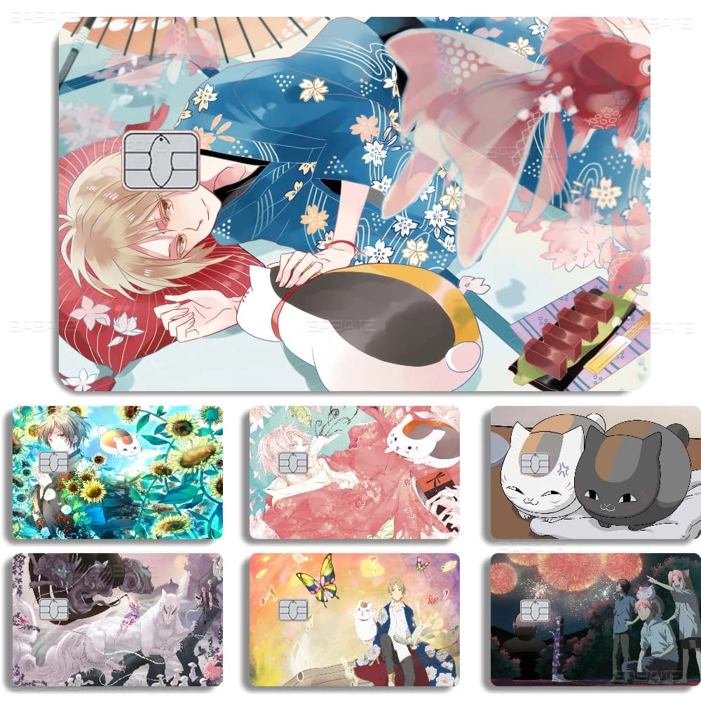 Anime giapponese Natsume Yuujinchou Gioco Anime Pellicola adesiva Custodia in pelle per piccola grande senza chip Debit Carta di credito Lato anteriore
