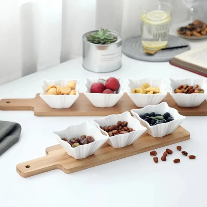Piatto per snack con frutta secca, piatto per snack, set di vassoi per snack per caramelle, ciotola da dessert, piatto per condimenti
