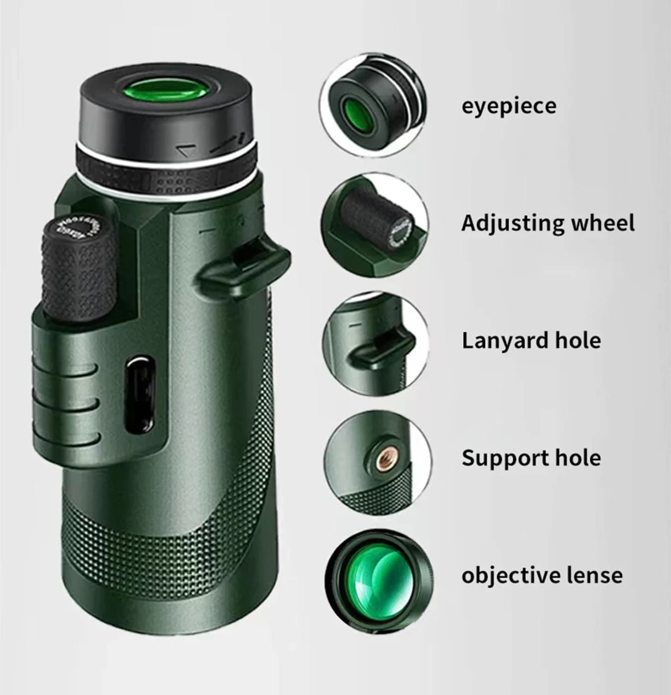 Portable Monocular Telescope - 80x100 Outdoor High-definition Telescope Zoom Folding Remote Mini Powerful Telescope for Camping