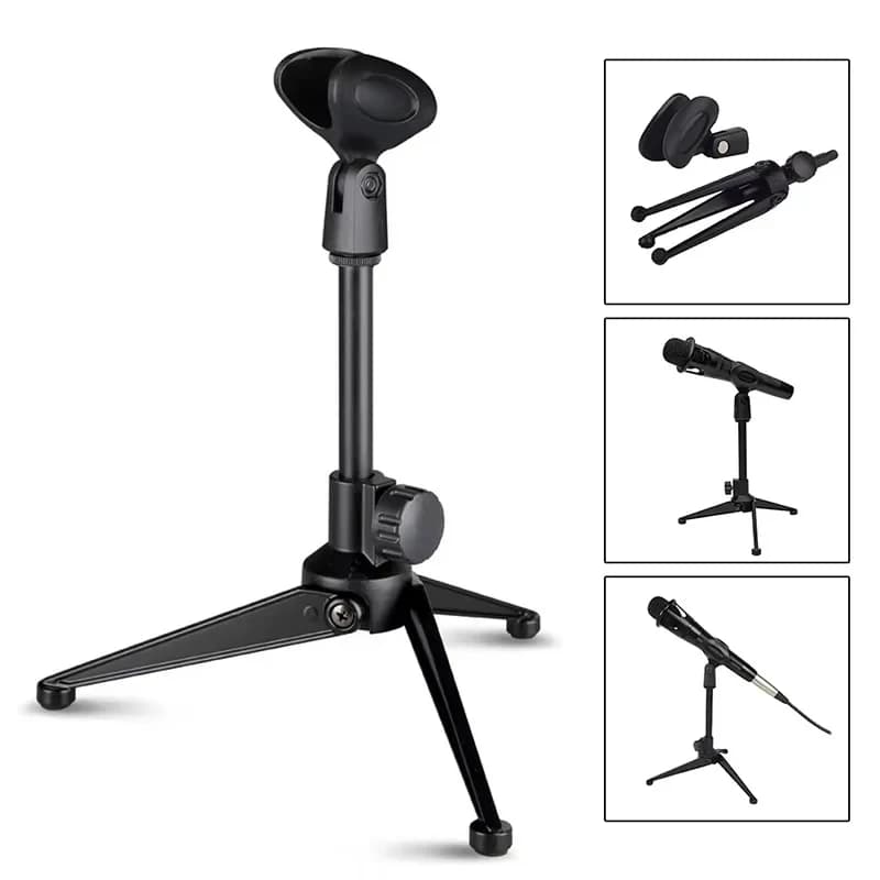 NEW Universal Adjustable Microphone Stand Portable Lightweight Bracket Desktop Tripod Minimalist Holders Mini Microphone Tripods