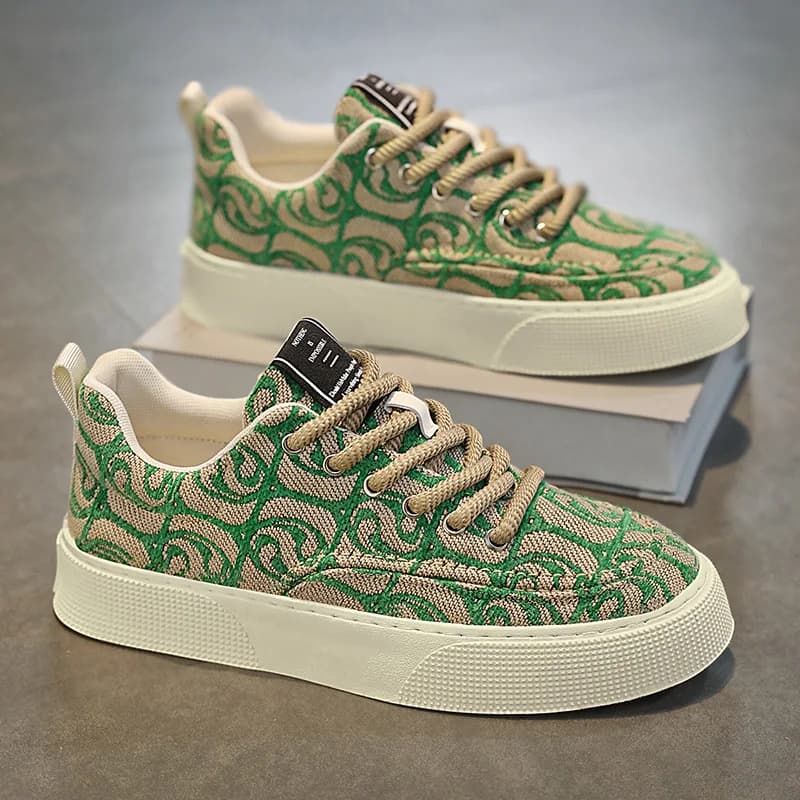 Scarpe in tela traspiranti da uomo, estive, sottili, semi-slip-on, piatte, in lino intrecciato, casual, sportive, a taglio basso, giovanili, alla moda, con tacco piatto