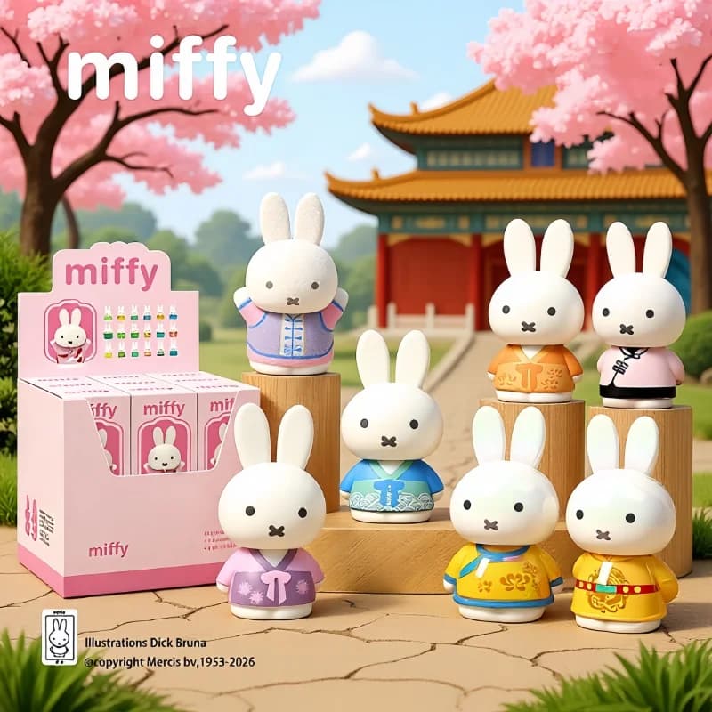Kawaii Miffy Ancient Style Series Mystery Blind Box Cartoon PVC Trendy Anime Doll Collectible Toy Handmade Gift