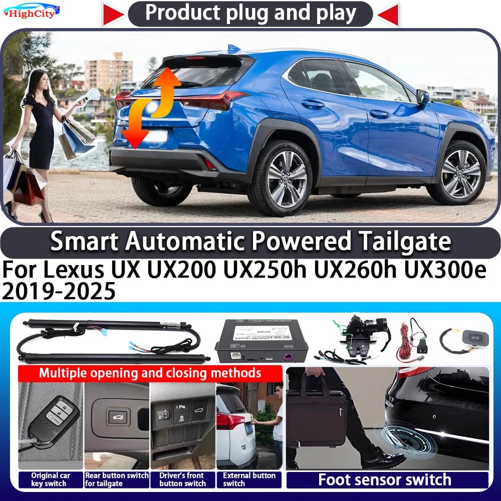 For Lexus UX UX200 UX250h UX260h UX300e 2019-2025 OEM Smart Automatic Powered Tailgate Key Trunk Lift Close Kit Power Tailgate