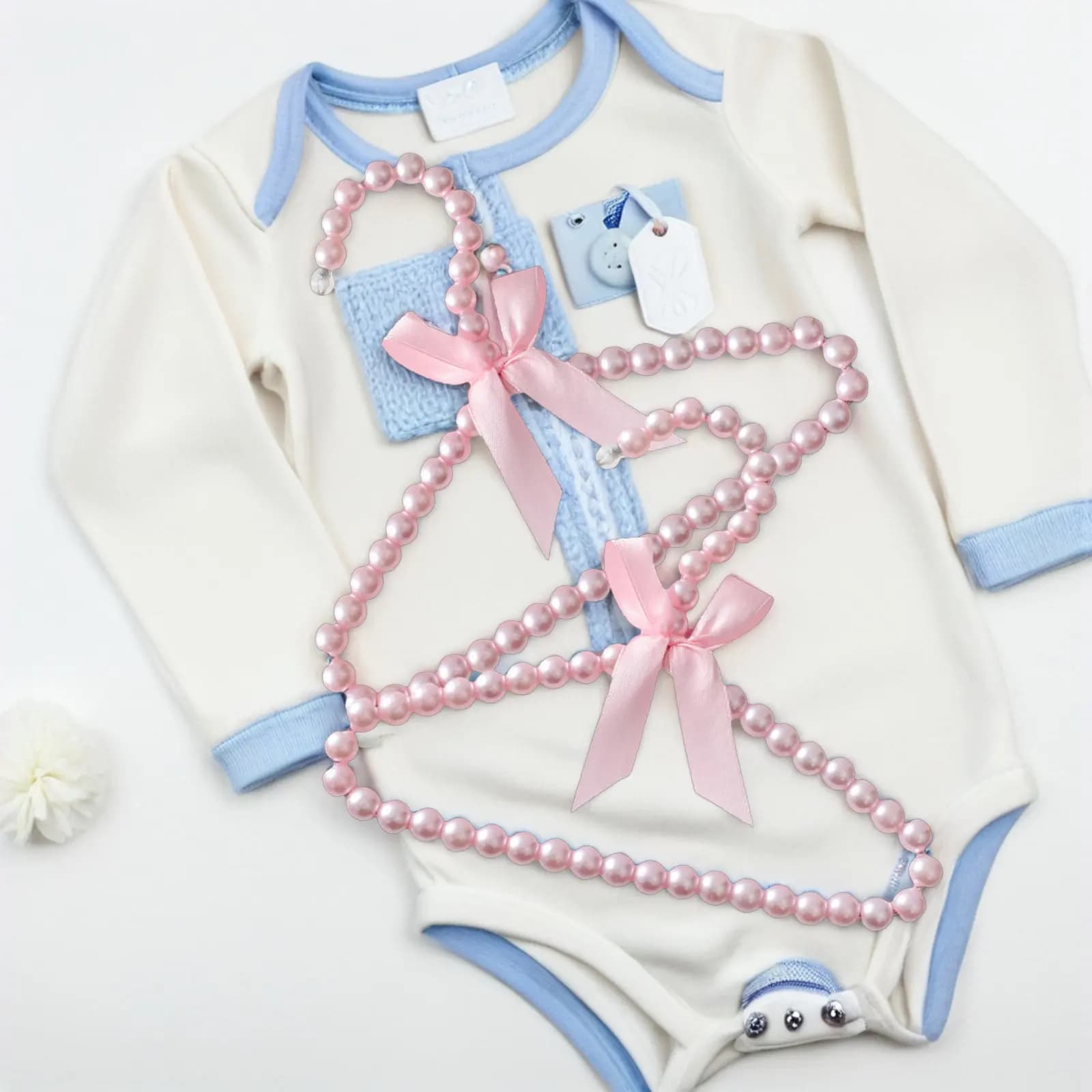 6 Pieces Mini Plastic Hanger with Armadio Pearls, Dress Organizer, Watcher Display