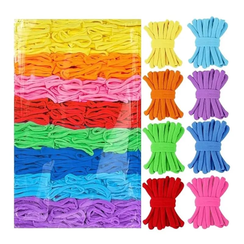 ABZC-Durable Nylon Craft Bands For Kids- 800Pcs Refill Loops For 7-Inch For Potholder Making& Weaving Loom- 8 Color Loom Loops