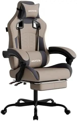 Gaming Chair with Massage,Ergonomic PC Gaming Chair with Footrest Comfortable Headrest and Lumbar Support, High Back