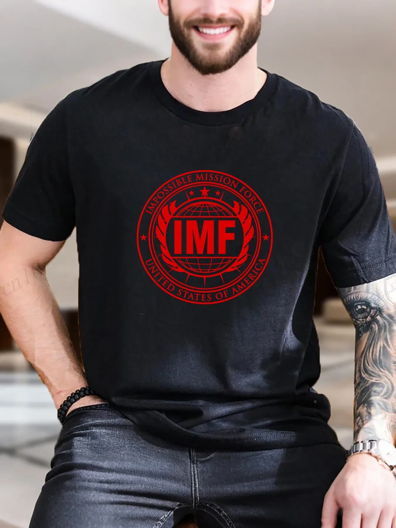 T-shirt da uomo con stampa alla moda di nuovo arrivo Rosso Bianco Design quadrato 100% cotone Confortevole Casual Elegante Estate Essenziale S