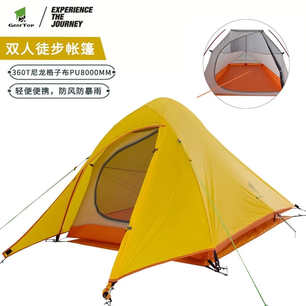 Lightweight Backpacking Tent, Aluminum Poles, Waterproof, Double Layer, Camping Hiking Shelter