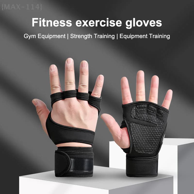 1 pair of weight lifting gloves | Full palm protection with integrated wrist support for gym and crossfit