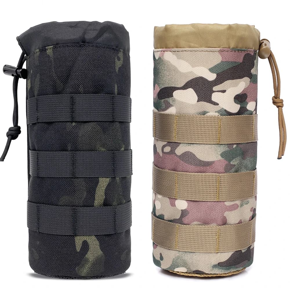 MOLLE Tactical Bag for Water Bottle with Cordoncino and Networked Bottom, Bottle for Sport and Travel
