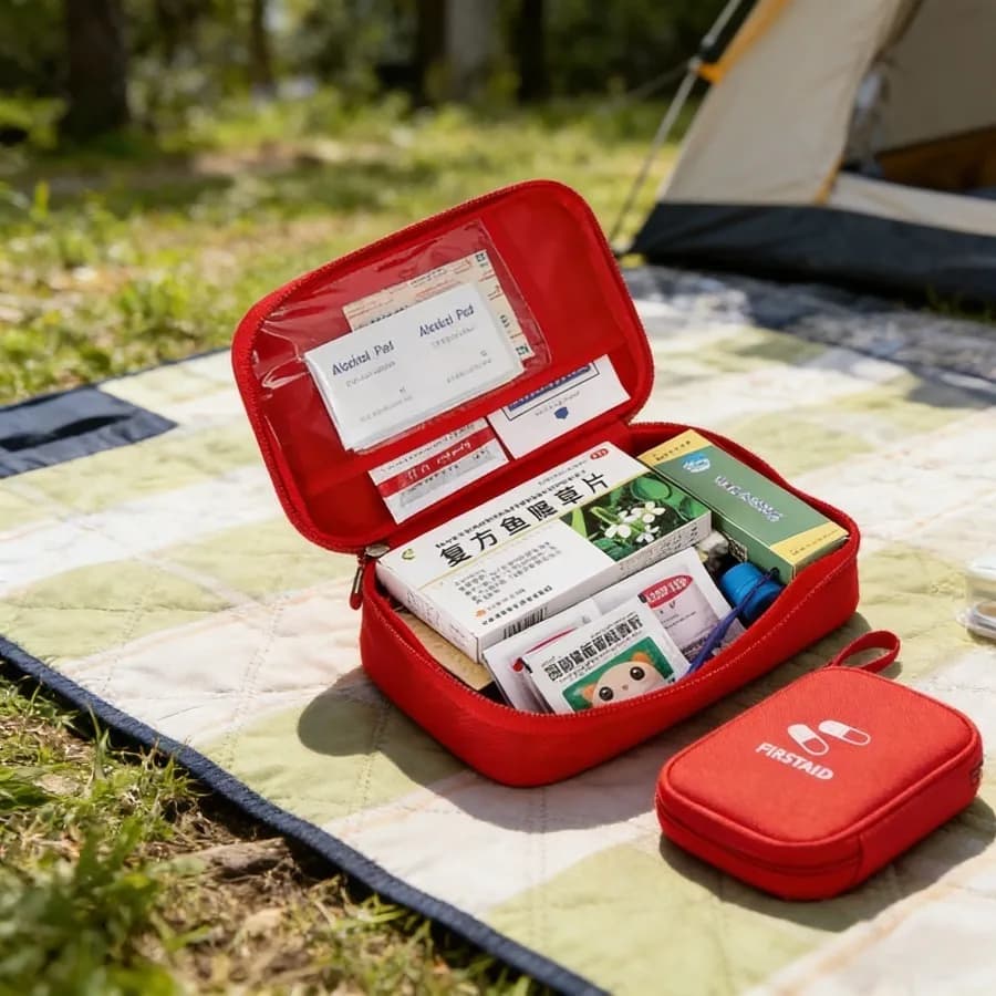 Mini Borsa Medica Portatile per Casa, Kit di Pronto Soccorso da Viaggio, Contenitore per Medicinali, Sacca di Sopravvivenza per Campeggio e Viaggi