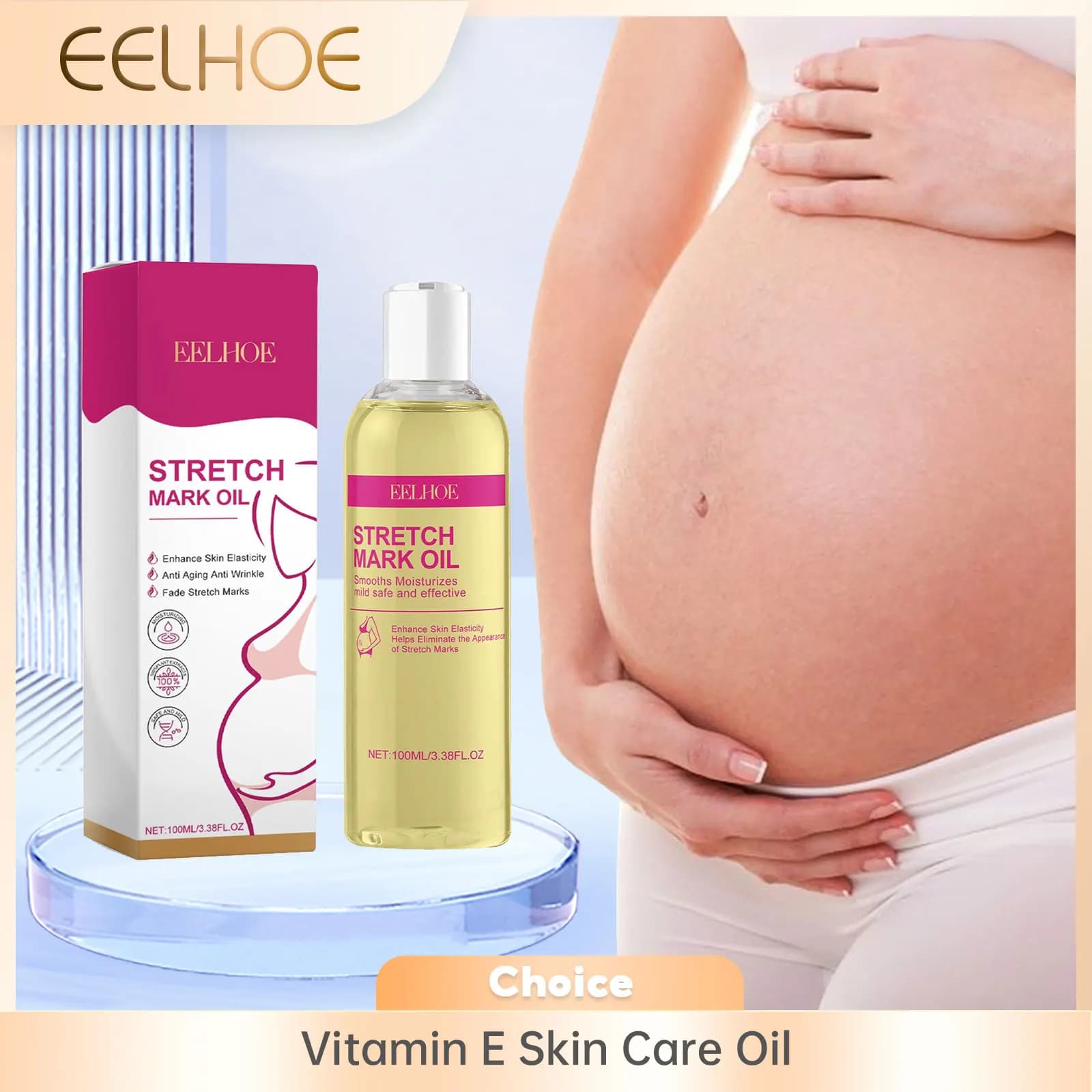 EELHOE Skin Care Oil to Vitamin E Remove Excavations in Pregnancy Care after childbirth Elastic skin Collagen Oil for body care 100ml
