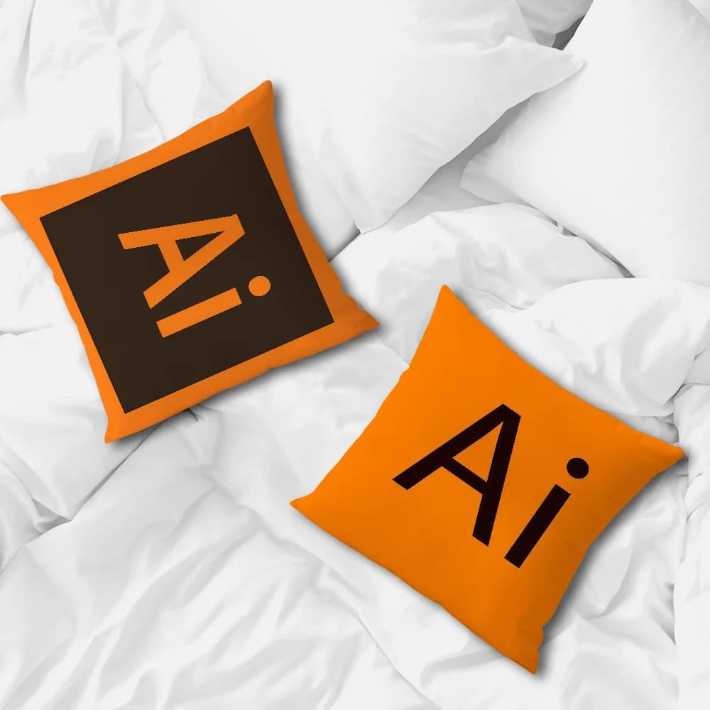 Adobe Illustrator Ai Logo cushion cover Pillow Cover Home Sofa living Room Office Coffee Shop Car PillowCover