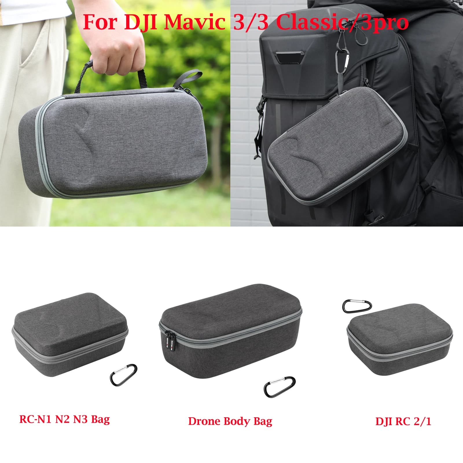 Custodia per Mavic 3 Pro Custodia a tracolla per trasporto per DJI Mavic 3 Classic/Mavic 3 RC/RC-N1 Accessori per telecomando