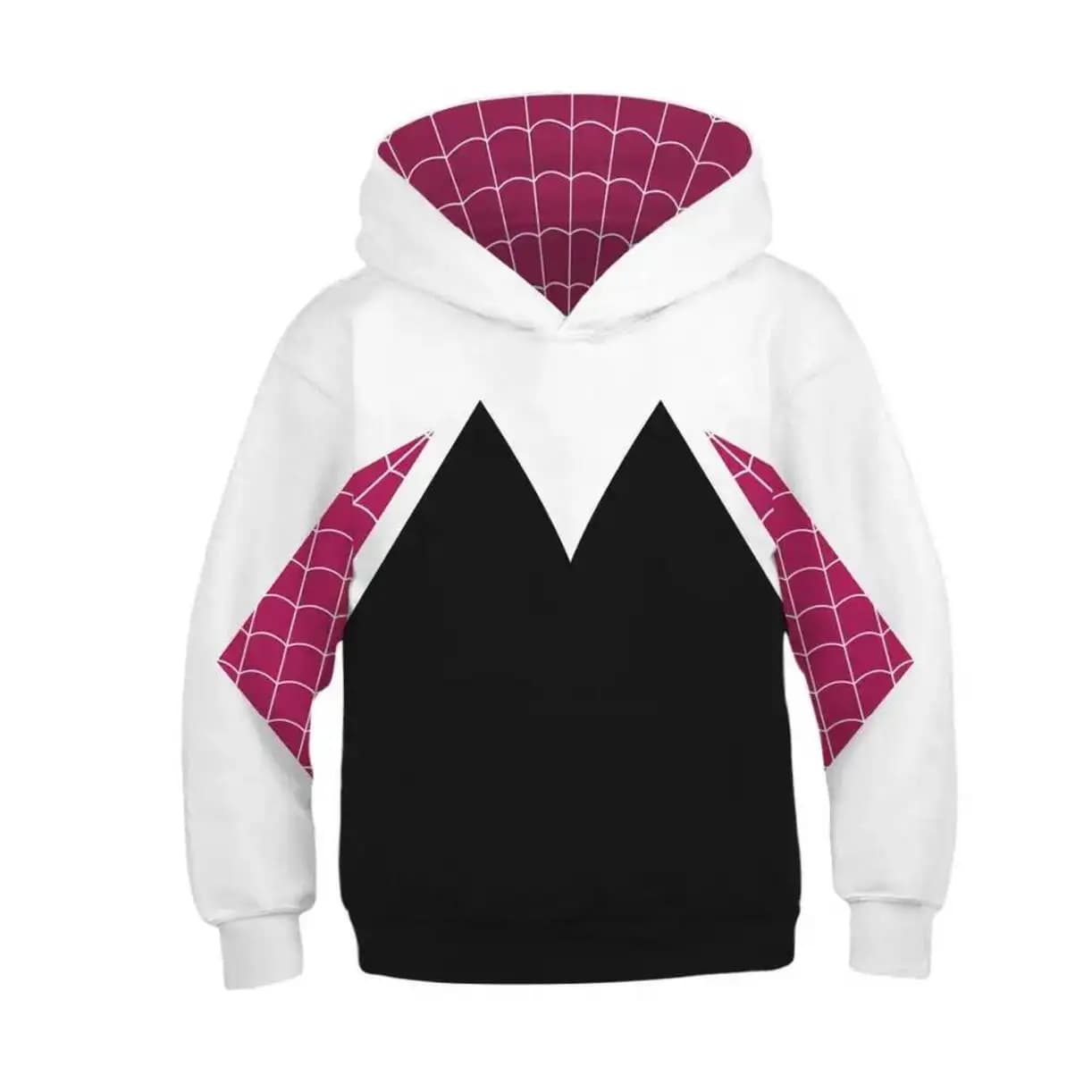 Kids Gwen Stacy Cosplay Costumes Hoodie 3D Sweatshirts Fashion Girls Boys Acg Pullover Hooded