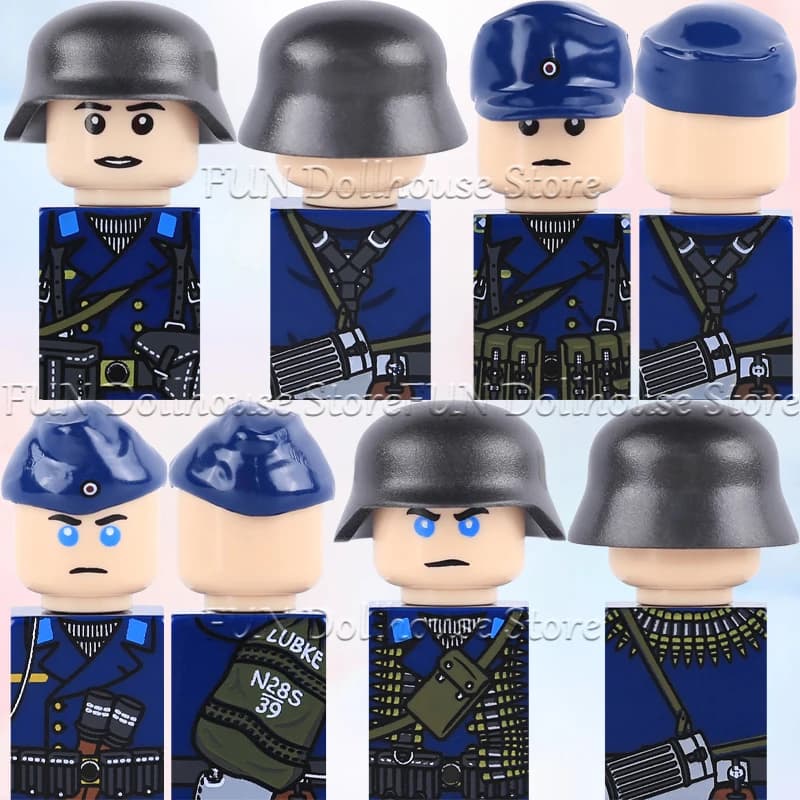 Figurine di Soldati dell'Esercito e della Marina Tedesca della Seconda Guerra Mondiale, Accessori, Blocchi da Costruzione, Artigiani, Guerrieri d'Assalto Costiero, Armi, Mattoncini Fai-da-Te, Giocattoli per Bambini