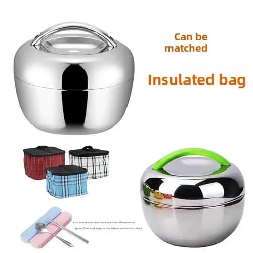 Contenitore per alimenti in acciaio inossidabile spesso sottovuoto Thermos portatile da picnic Bento Lunch Box Lunchbox da ufficio Set di stoviglie per adulti